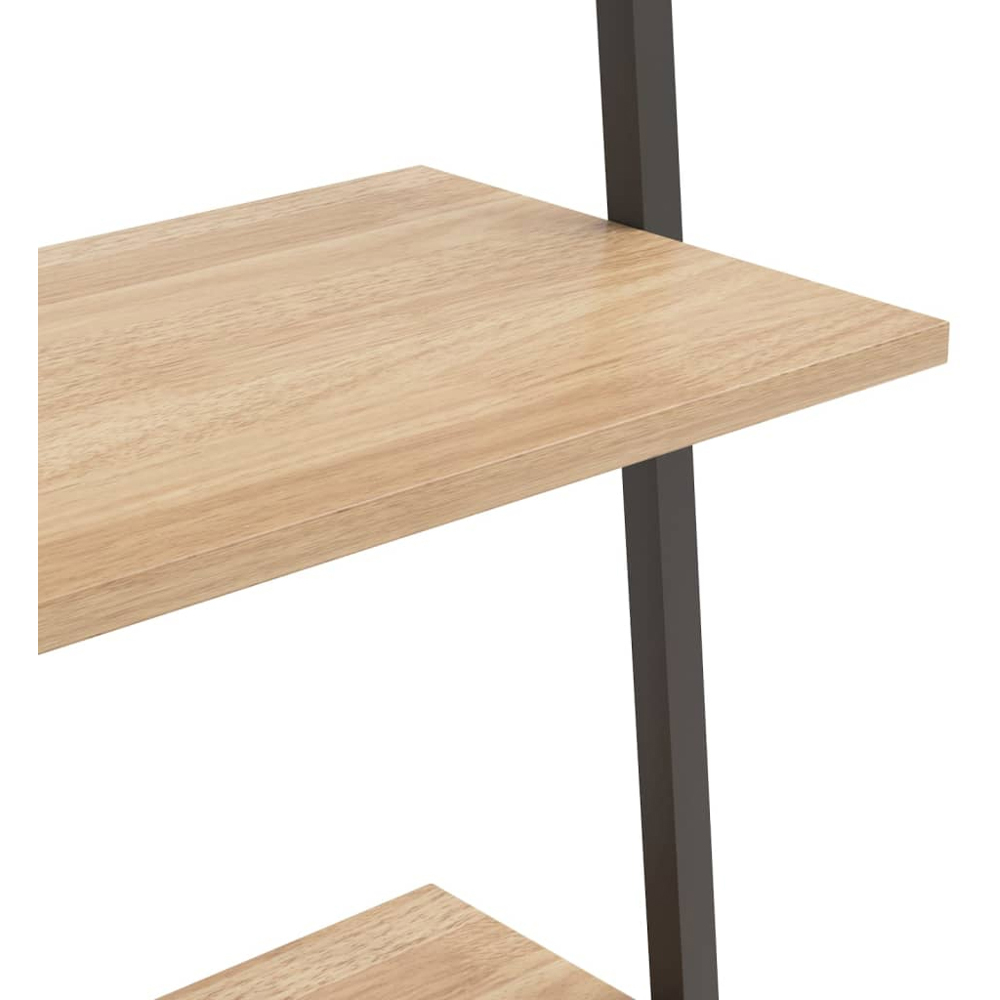 vidaXL 4-Tier Light Brown and Black Tall Leaning Shelf Image 6