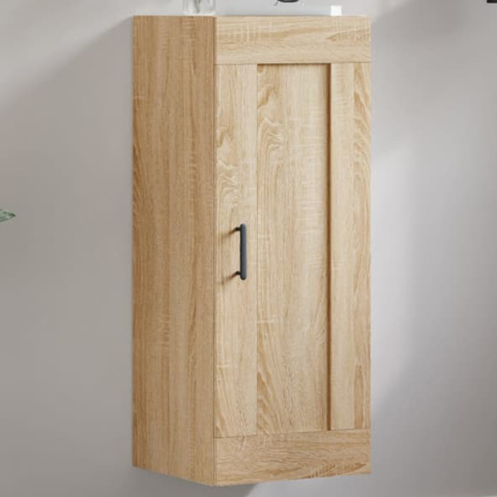 vidaXL Single Door Sonoma Oak Wall Mounted Narrow Cabinet Image 1