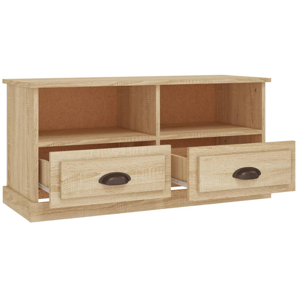 vidaXL 2 Drawer 2 Shelf Sonoma Oak TV Cabinet Image 8