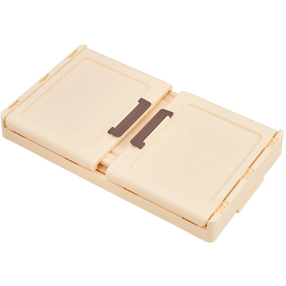 Living and Home 3-Tier Cream and Clear Transparent Foldable Storage Cabinet with Castors Image 3