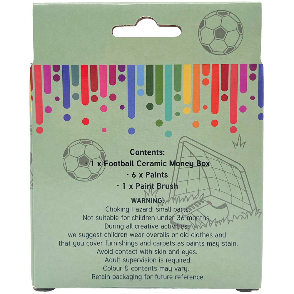 Paint Your Own Football Ceramic Money Box Kit Image 2