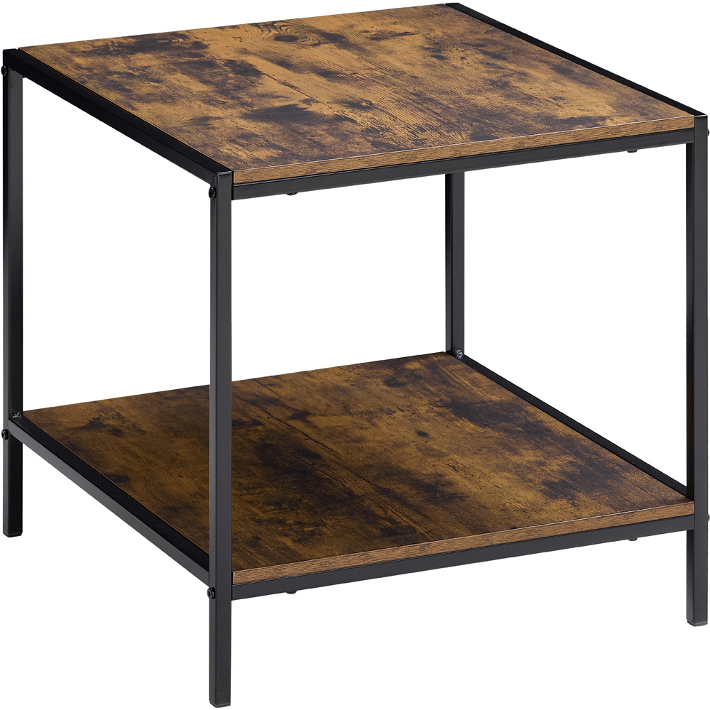 VIDA DESIGNS Brooklyn Dark Wood Metal Frame End Table Image 2