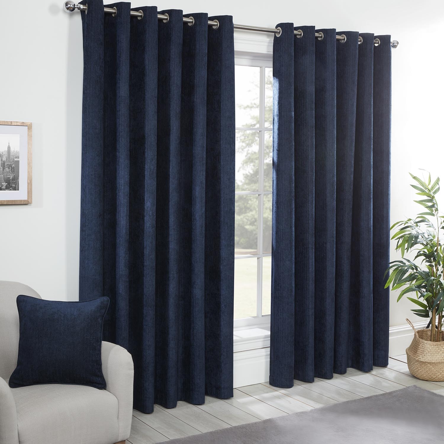 Divante Alden Navy Thermal Curtain 229 x 168cm Image 1