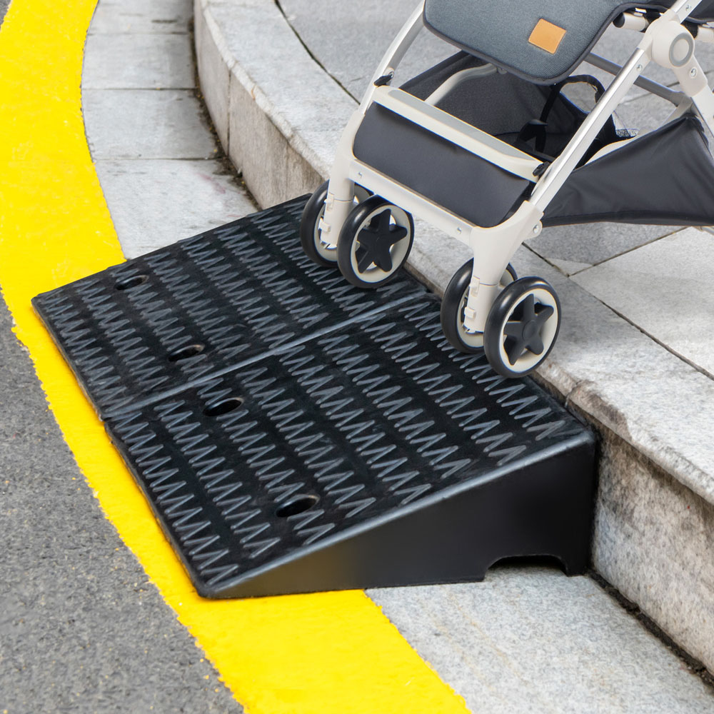Costway Portable Curb Ramp with Predrilled Holes and 4 Expansion Bolts 2 Pack Image 2