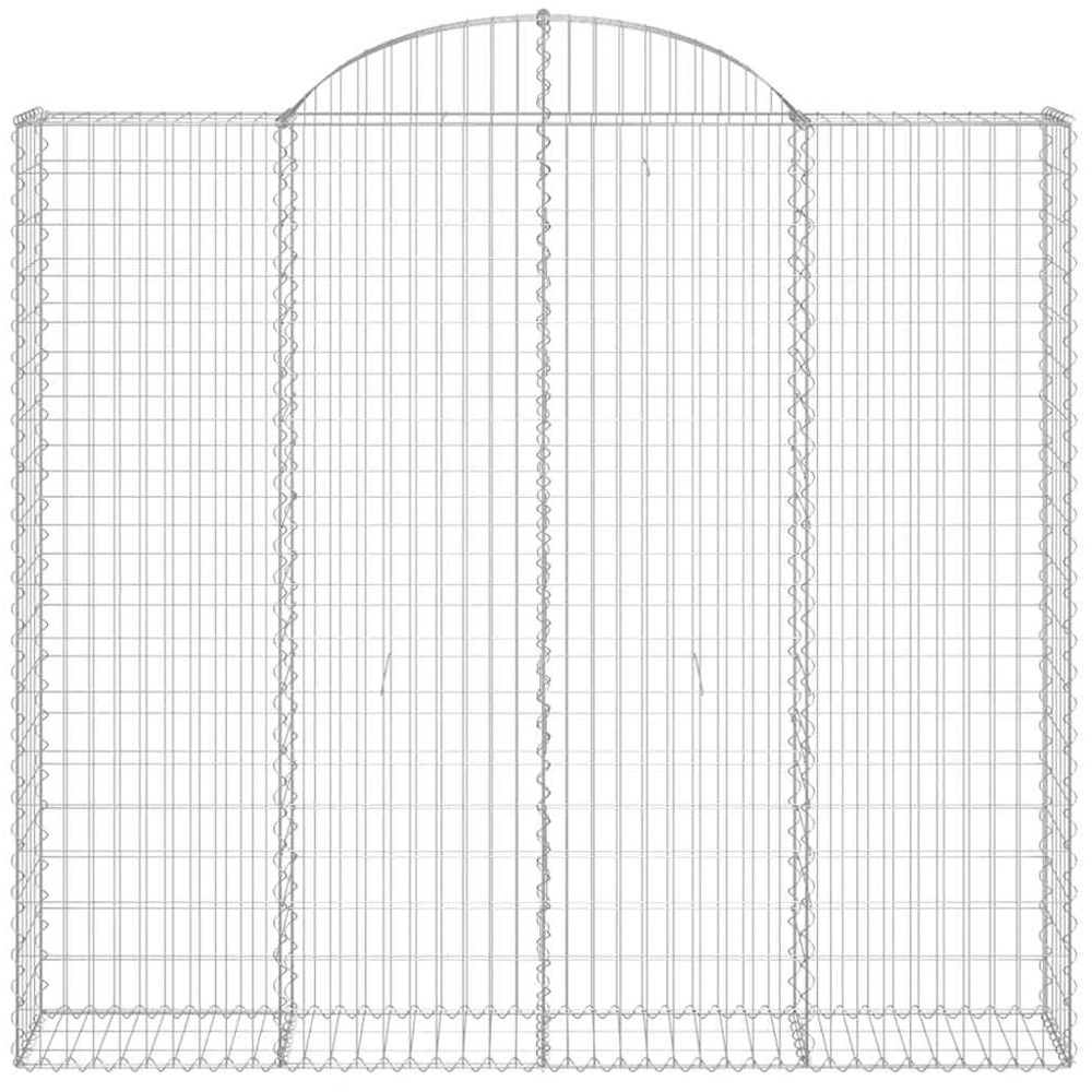 vidaXL Silver Galvanised Iron Arched Gabion Basket 200 x 50 x 180/200cm 9 Pack Image 4