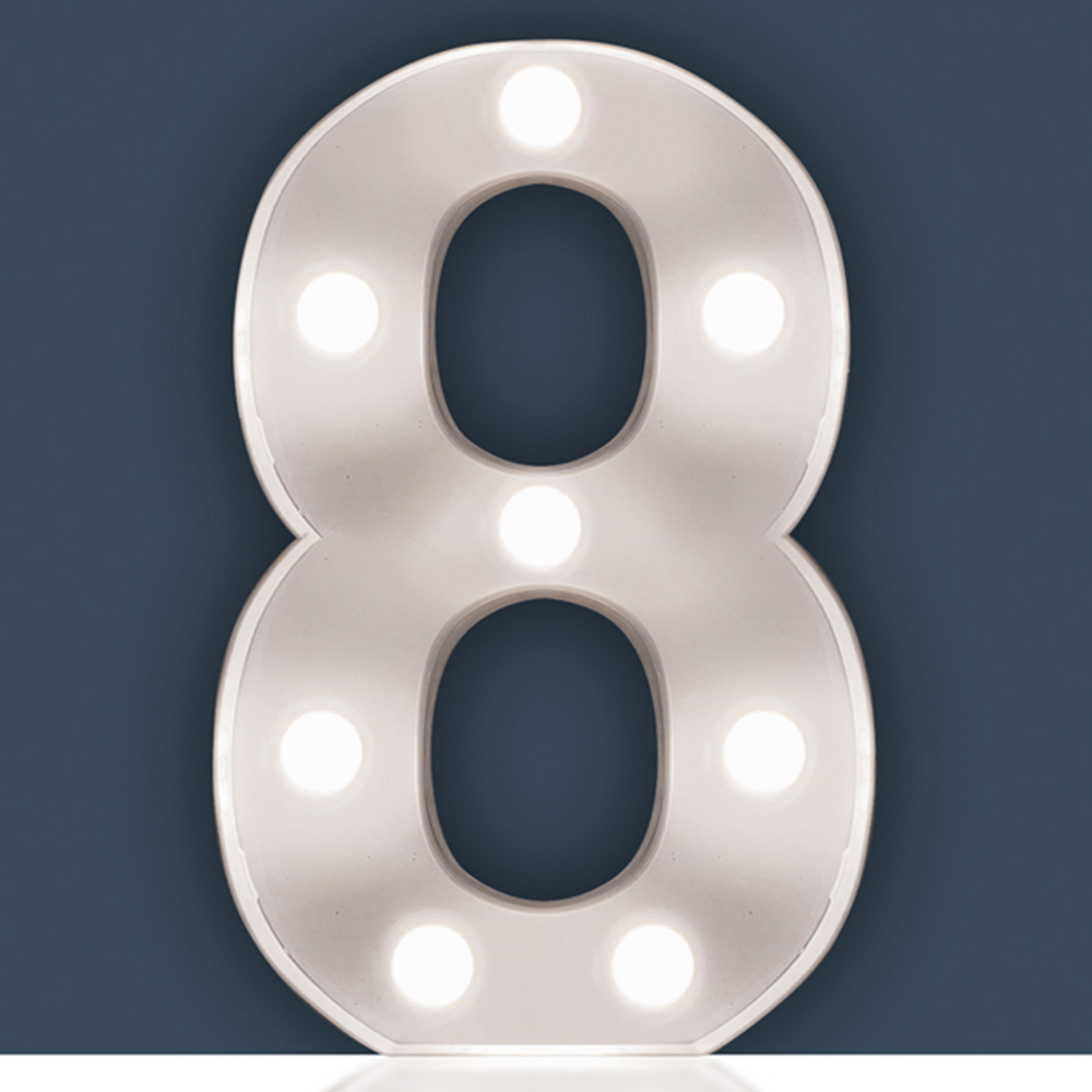 St Helens Battery Operated 3D LED Number 8 Light Image 2