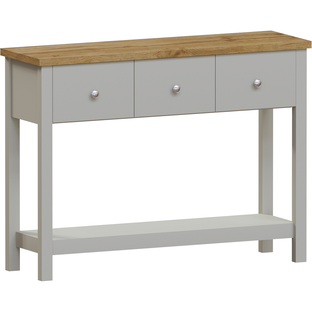 VIDA DESIGNS Arlington 3 Drawer Grey and Oak Console Table Image 2