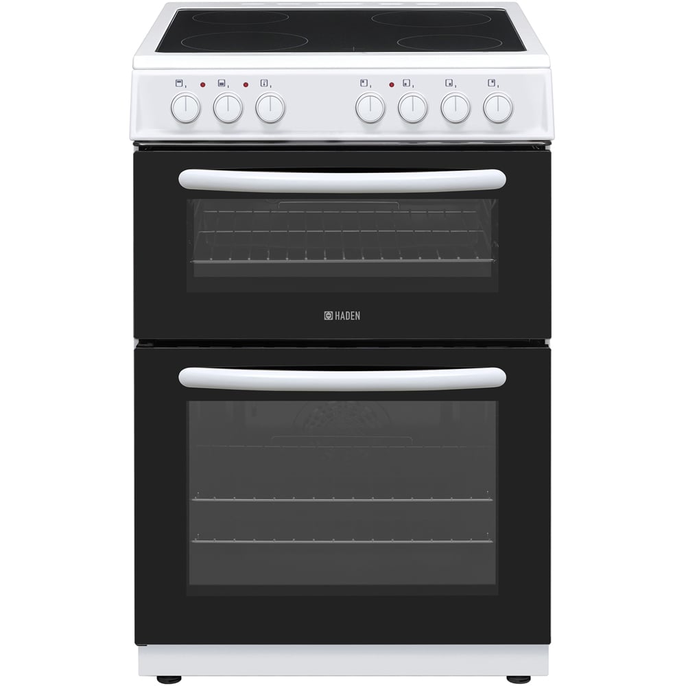 Haden HE65DOMW 39 and 69L Double Oven Electric Cooker with Ceramic Hob 60cm Image