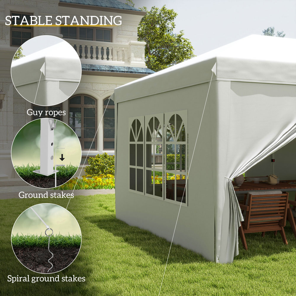 Outsunny 3 x 6m Silver Pop Up Gazebo with Sides Image 6