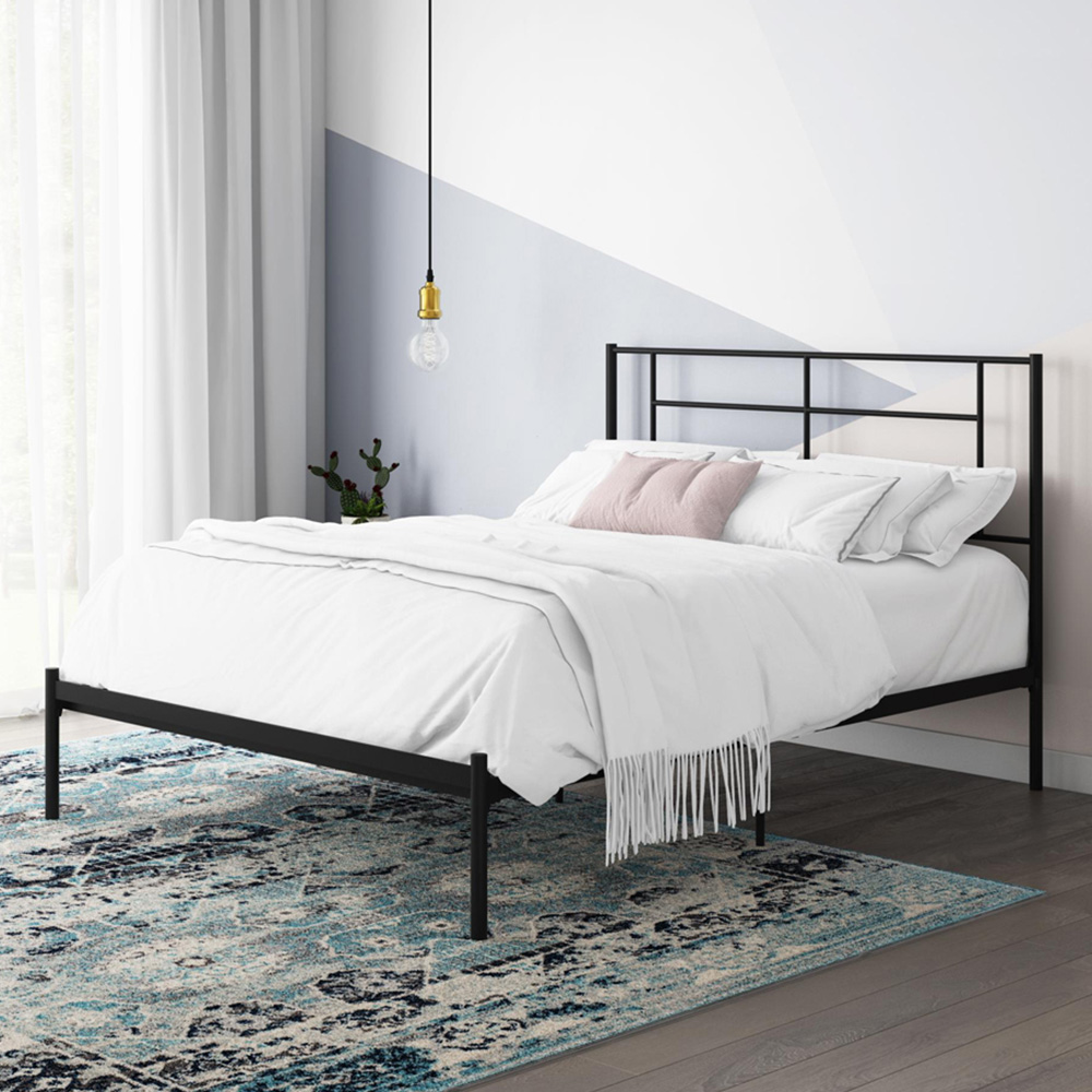 Dorel Jensen Double Black Metal Bed Frame Image 1