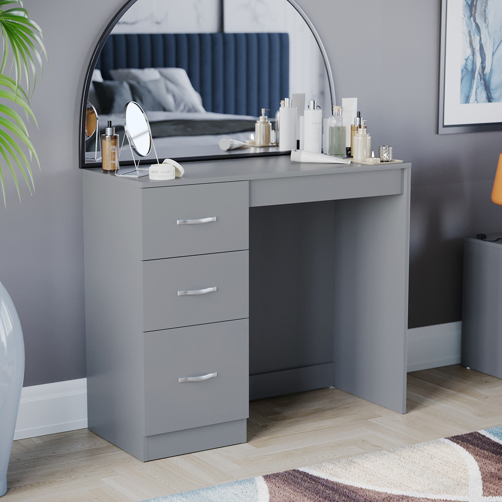 Vida Designs Riano 3 Drawer Grey Dressing Table Image 6