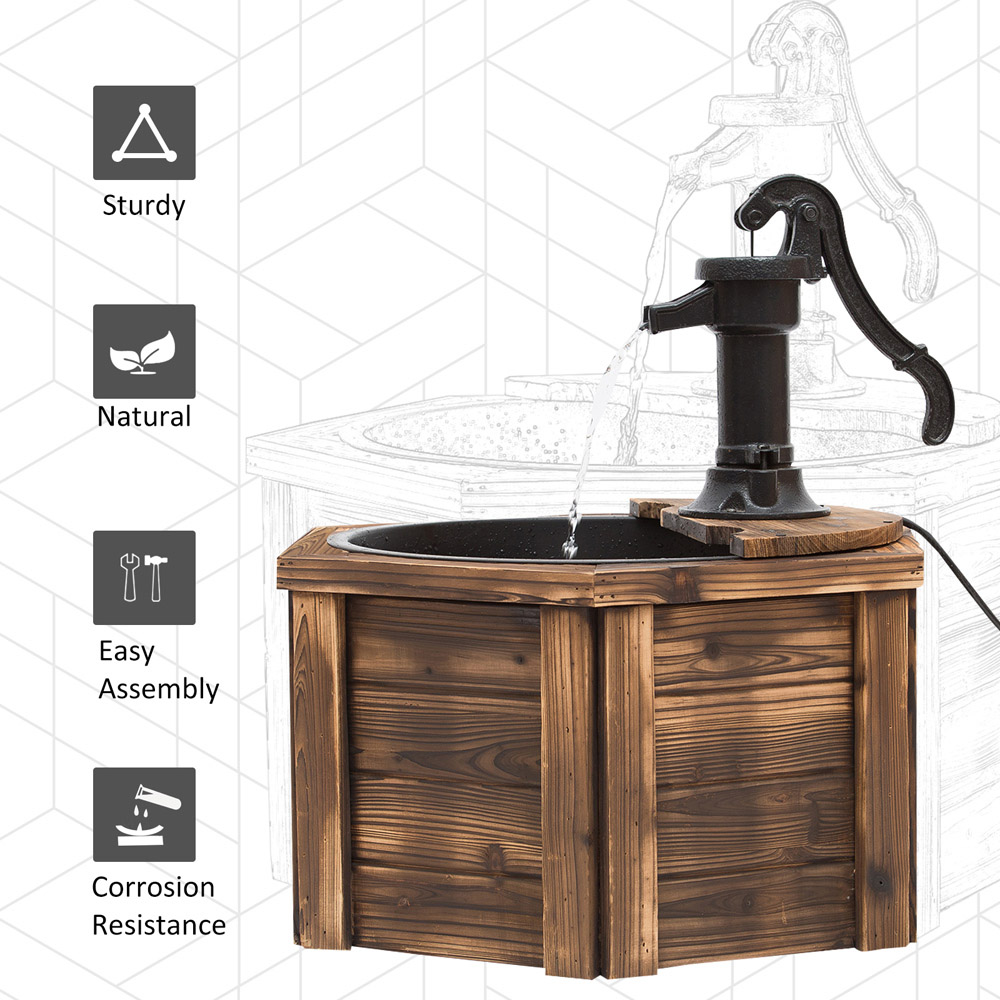 Outsunny Wooden Oasis Electric Water Fountain 220v Image 5