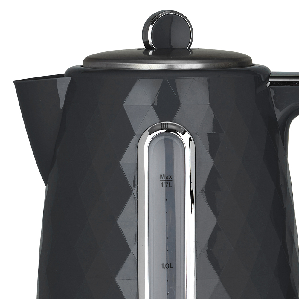 Wilko Dark Grey 1.7L Diamond Kettle Wilko