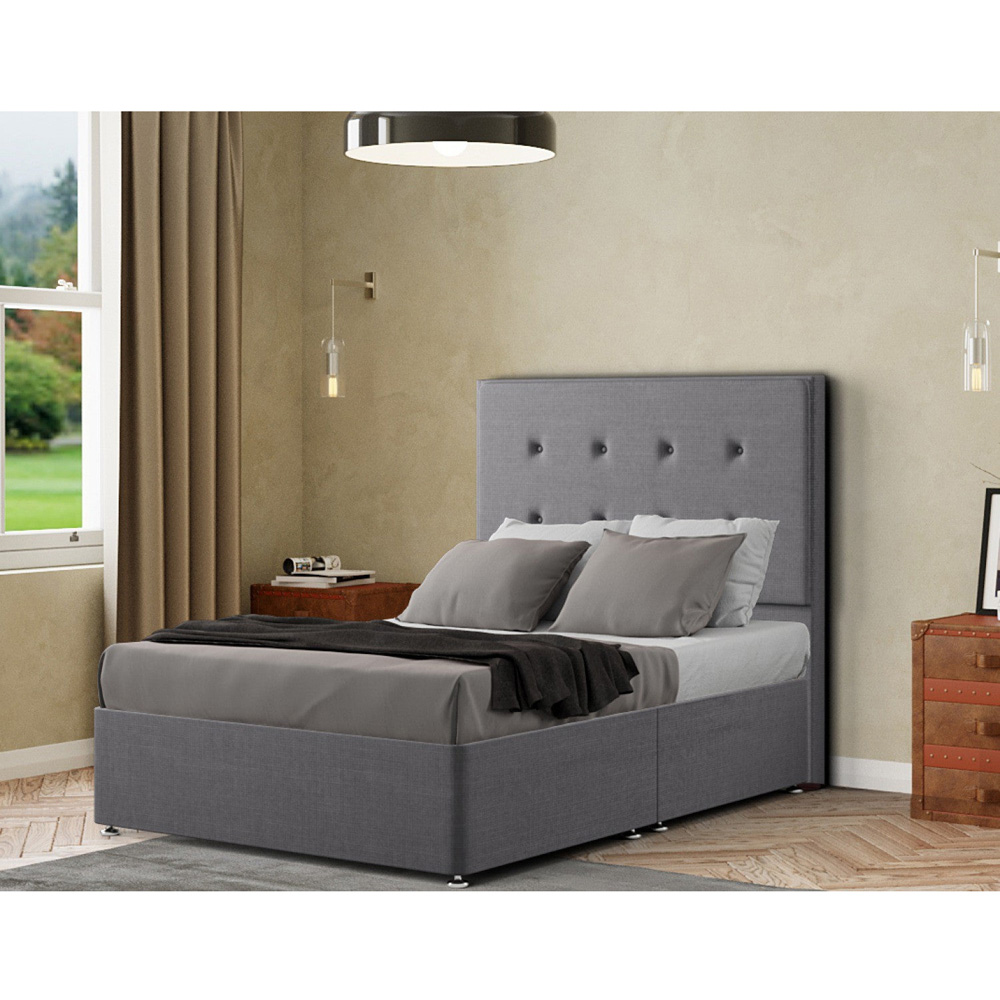 Eleganza Darlington Single Grey Linen Floor Standing Headboard Image 5