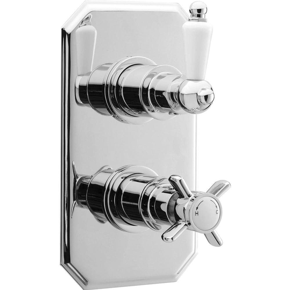 nuie Chrome Twin Thermostatic Shower Valve Image 1