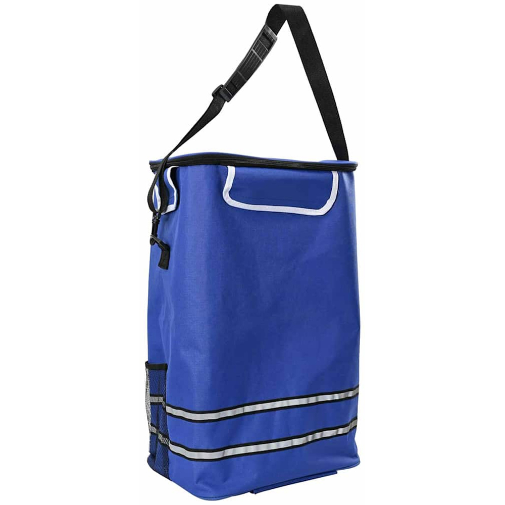 vidaXL 36.5 x 46.5 x 100.5cm Blue Foldable Shopping Trolley Image 3