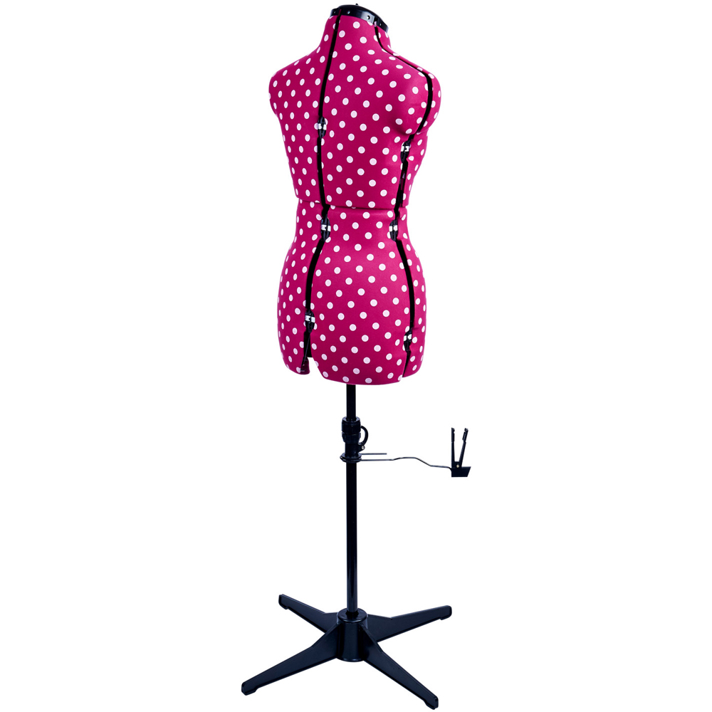 Sewing Online 5905A Cerise Polka Adjustable 8-Part Dressmakers Dummy with Hem Marker Small Image 3