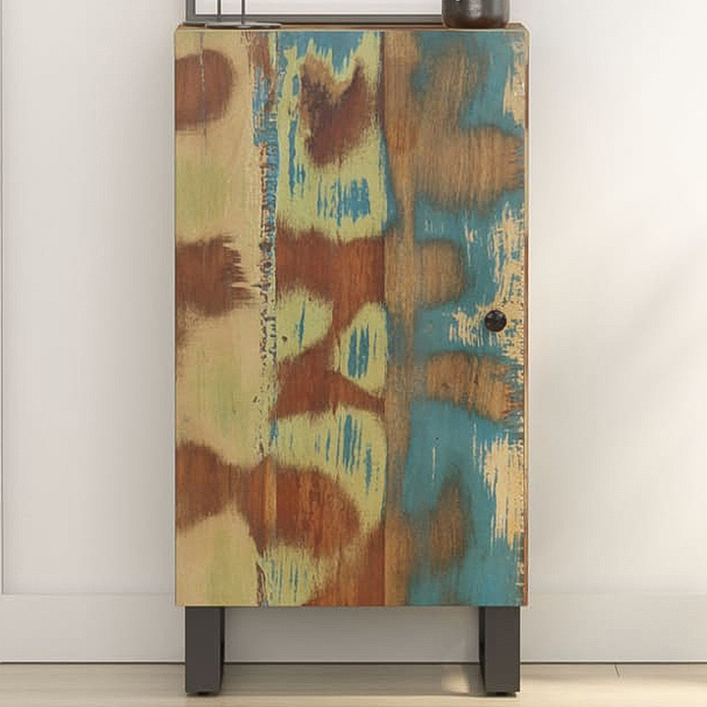 vidaXL Single Door Multicolour Solid Reclaimed Wood Sideboard Image 1