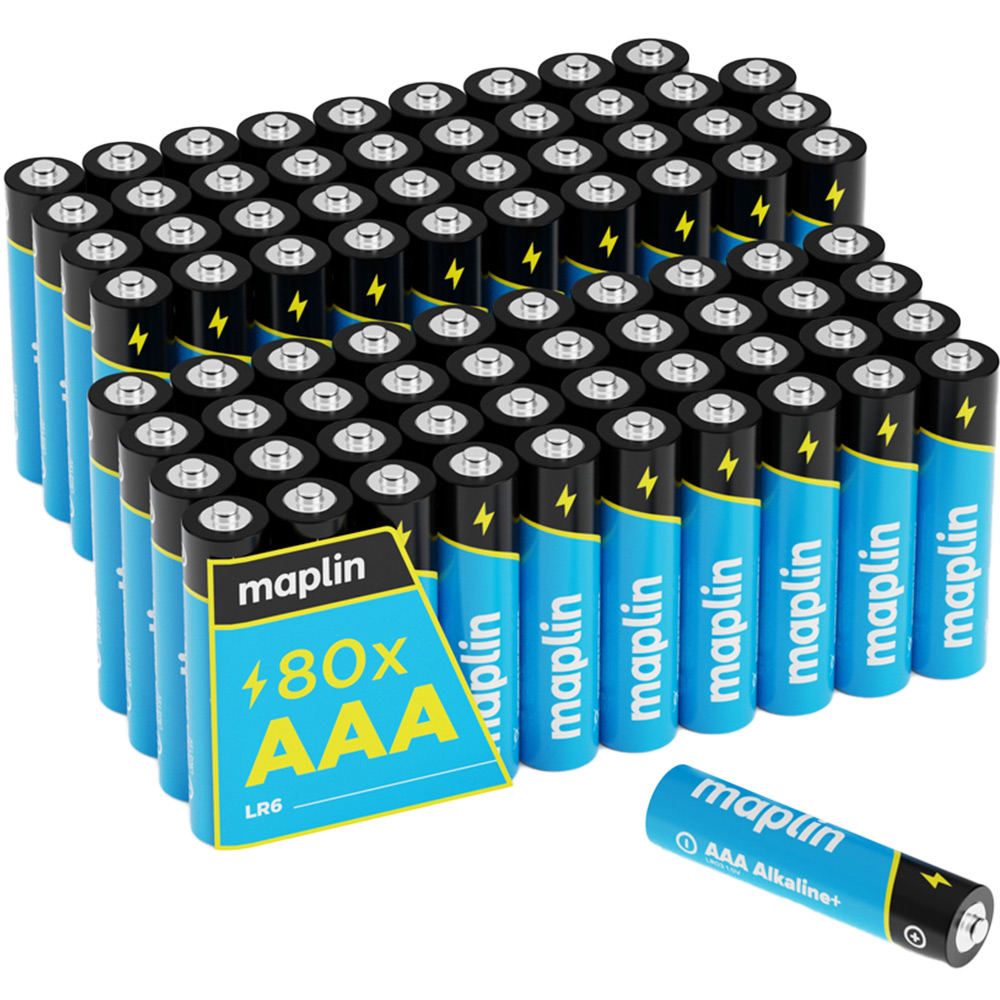 Maplin AAA LR03 80 Pack 1.5V Extra Long Life Alkaline Batteries Image 1