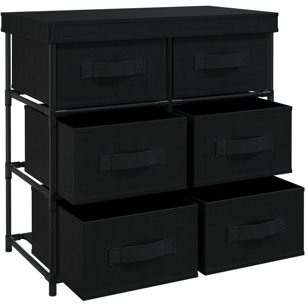 vidaXL 6 Fabric Basket Black Storage Cabinet Image 4
