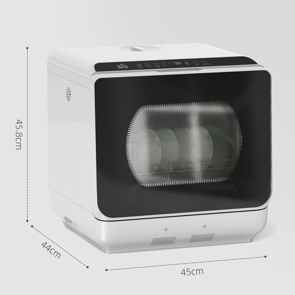 HOMCOM 800-190V70SR Silver Tone Worktop Dishwasher Image 9