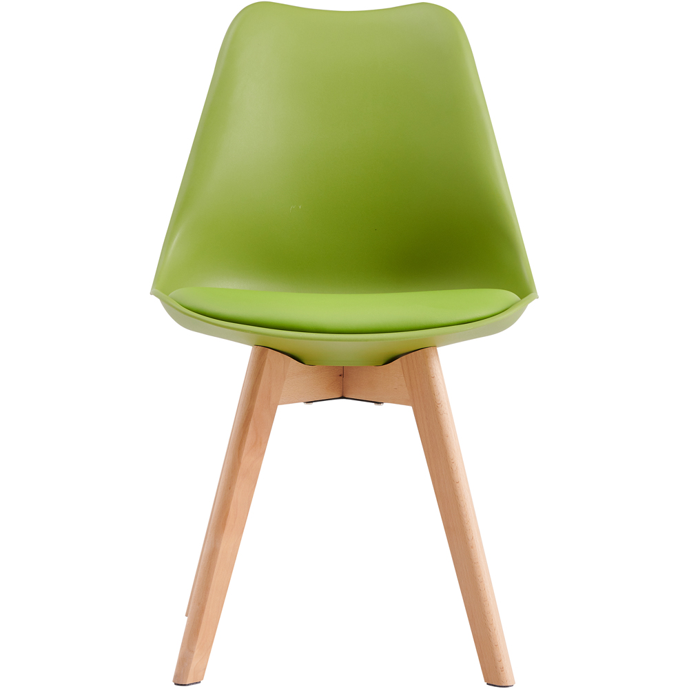 Eva Set of 6 Green Padded Dining Chairs Image 2