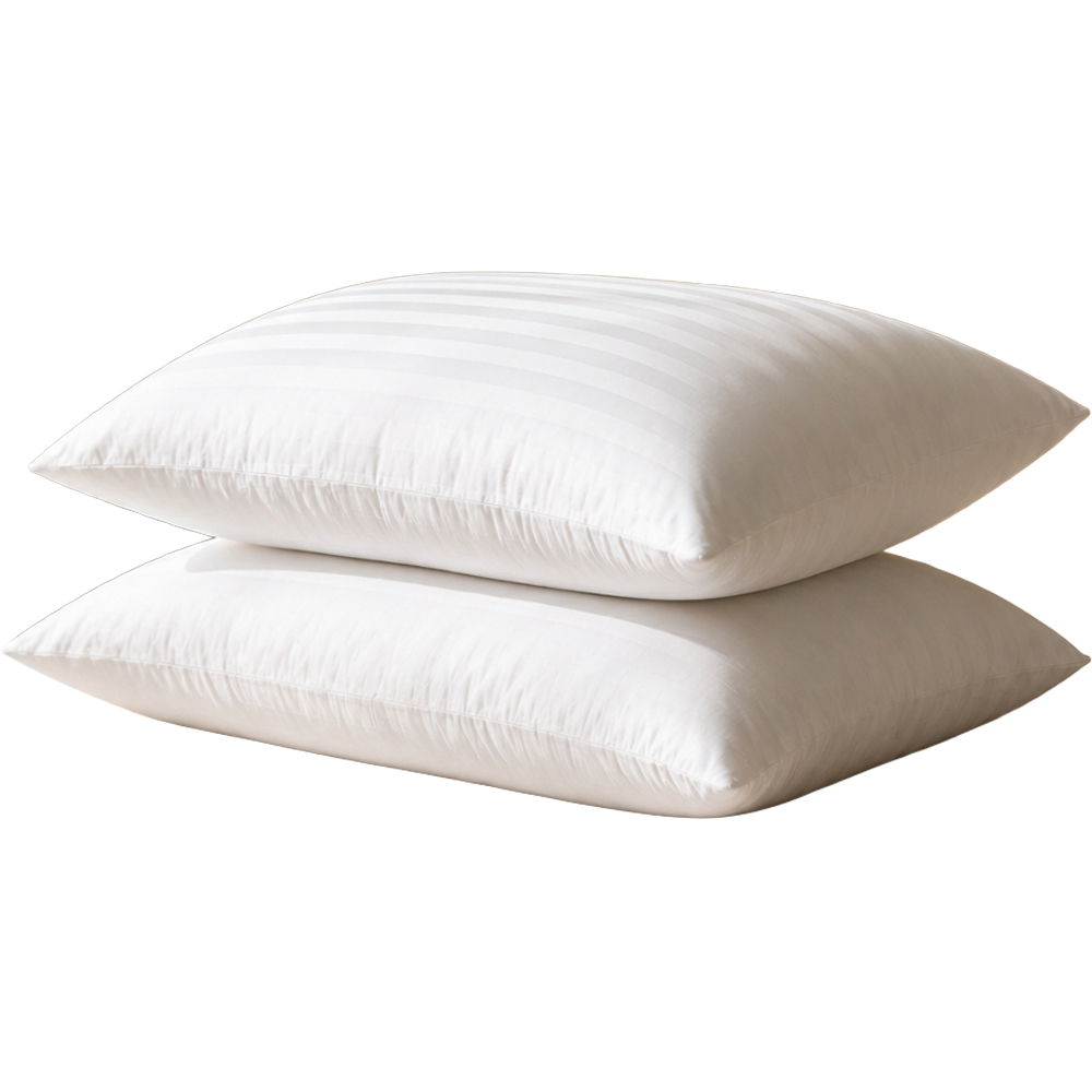 Opulent Home White Striped Medium-Firm Pillow 4 Pack Image 1