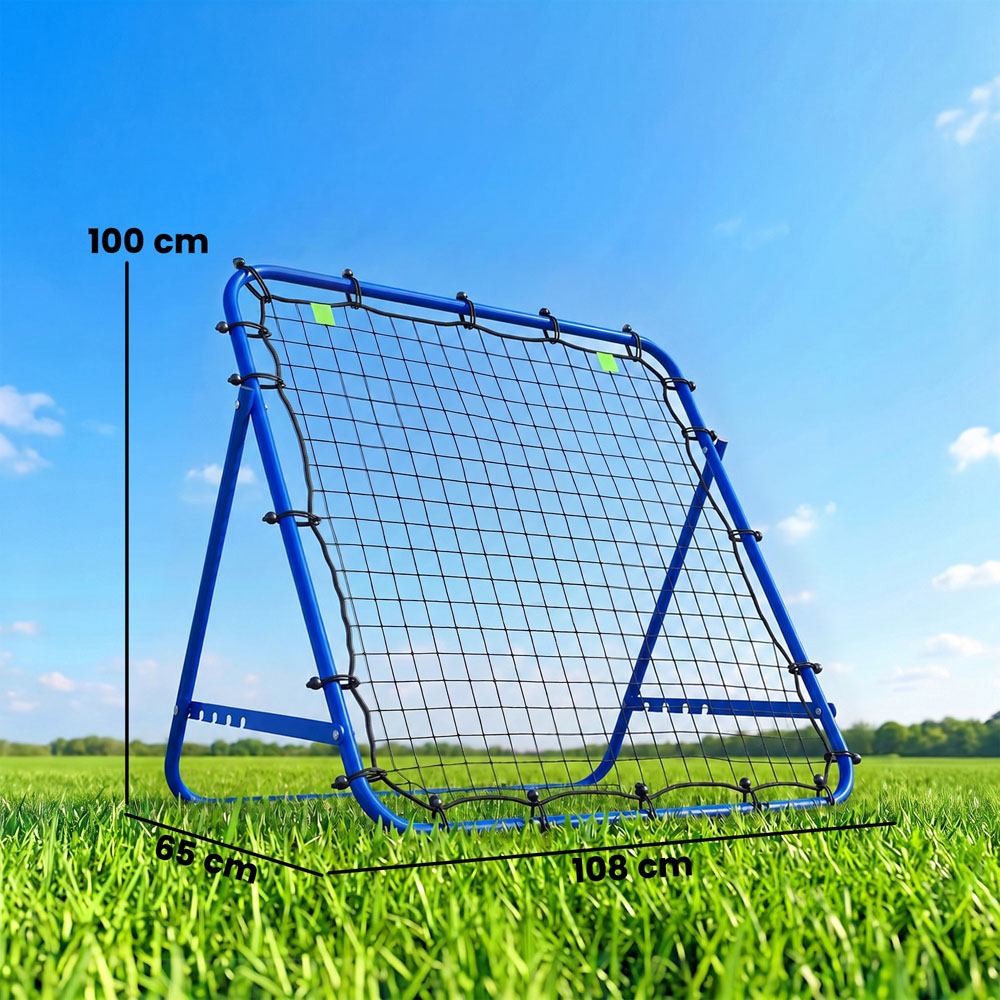 HOMCOM Adjustable Football Rebounder Net Training Aid Blue Image 3