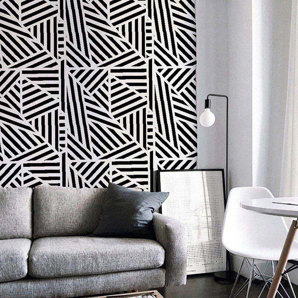 Arthouse Zebra Geo Mono Wallpaper Image 8