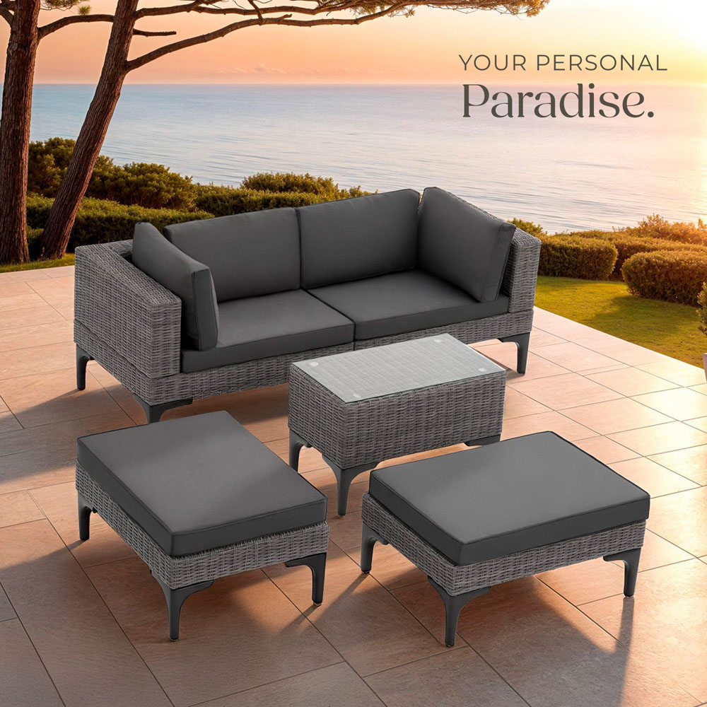 tectake Bellaria Grey 4 Seater Garden Furniture Set Image 8