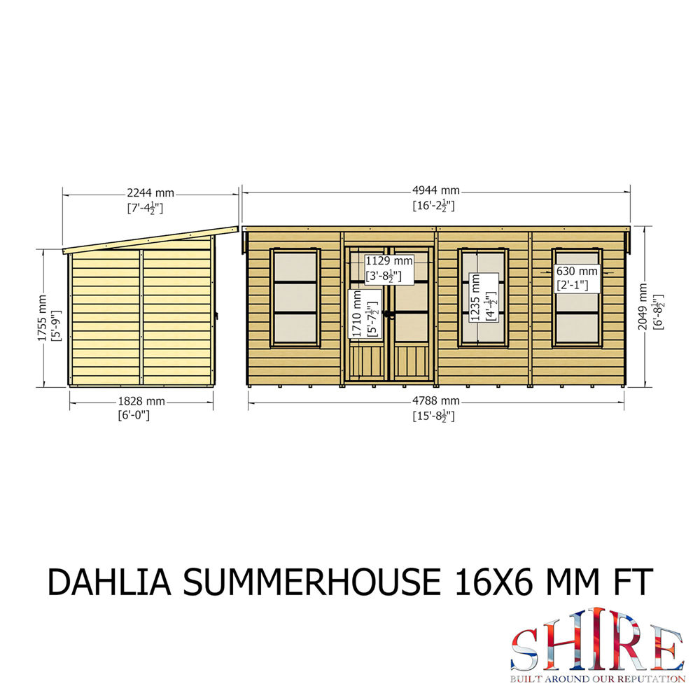 Shire GB Dahlia 16 x 6ft Summerhouse Image 9