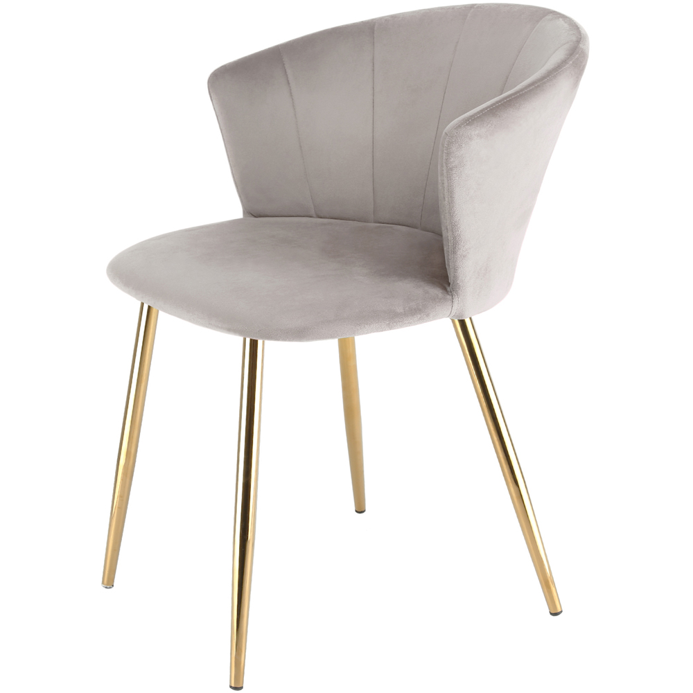 Ella Dining Accent Chair Velvet Upholstery - Taupe Image 2
