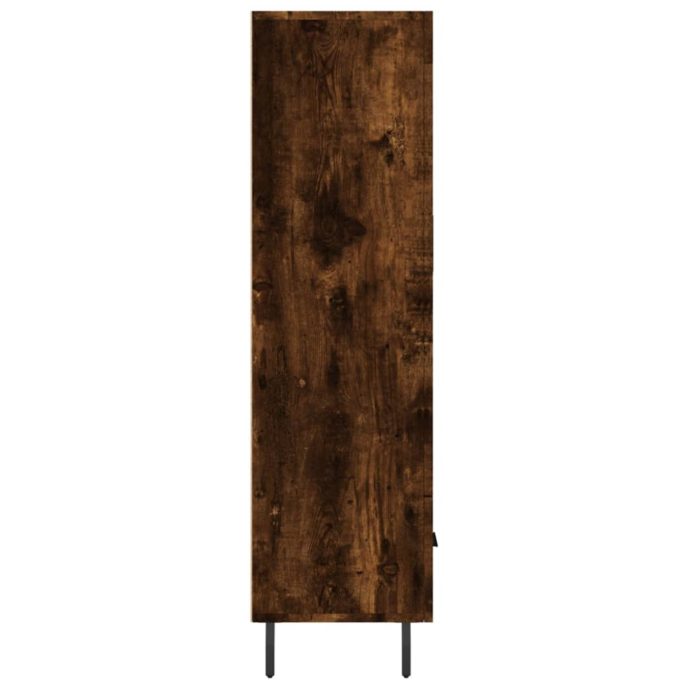 vidaXL 2 Door Single Drawer Smoked Oak Highboard Image 7