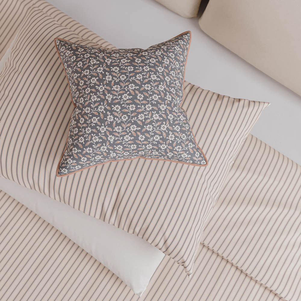 Helena Springfield Ticking Stripe Single Graphite and Copper Duvet Set Image 4