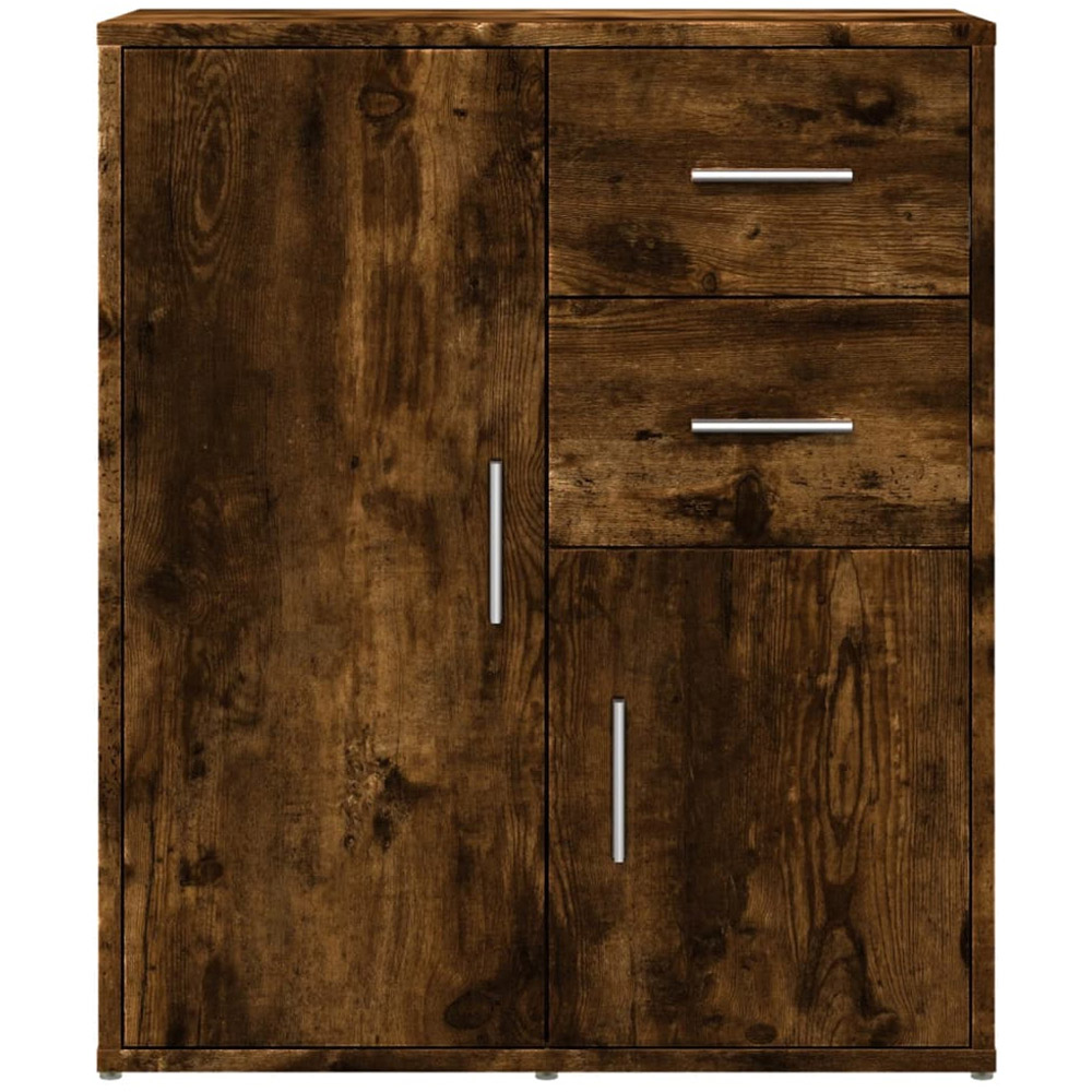 vidaXL 2 Door 2 Drawer Smoked Oak Sideboard Image 5