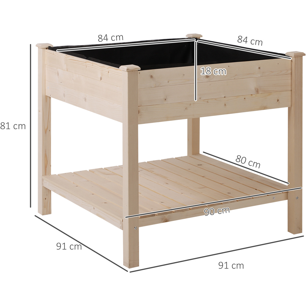 Outsunny Elevated Garden Planting Bed Stand with Storage Shelf Image 7