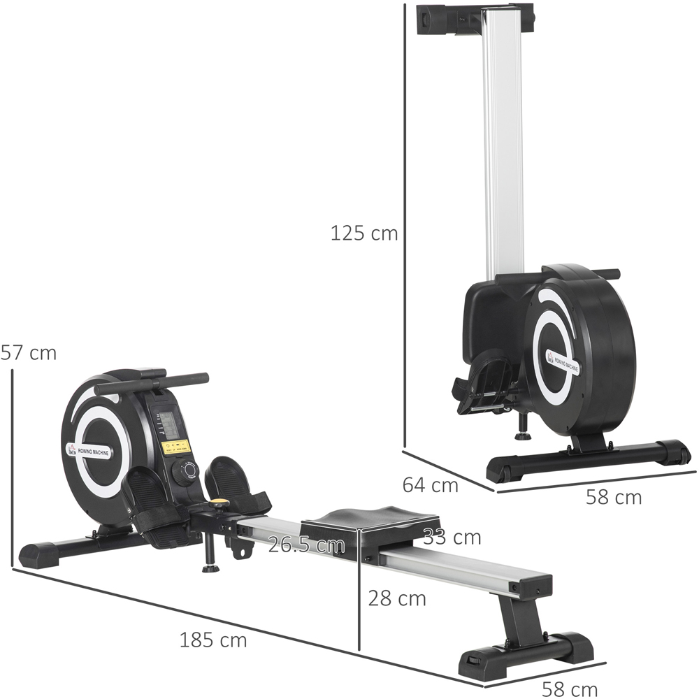HOMCOM Indoor Adjustable Magnetic Rowing Machine with LCD Digital Monitor Image 8
