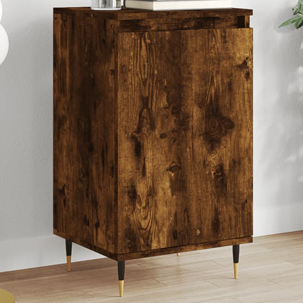 vidaXL Single Door Smoked Oak Sideboard Image 1
