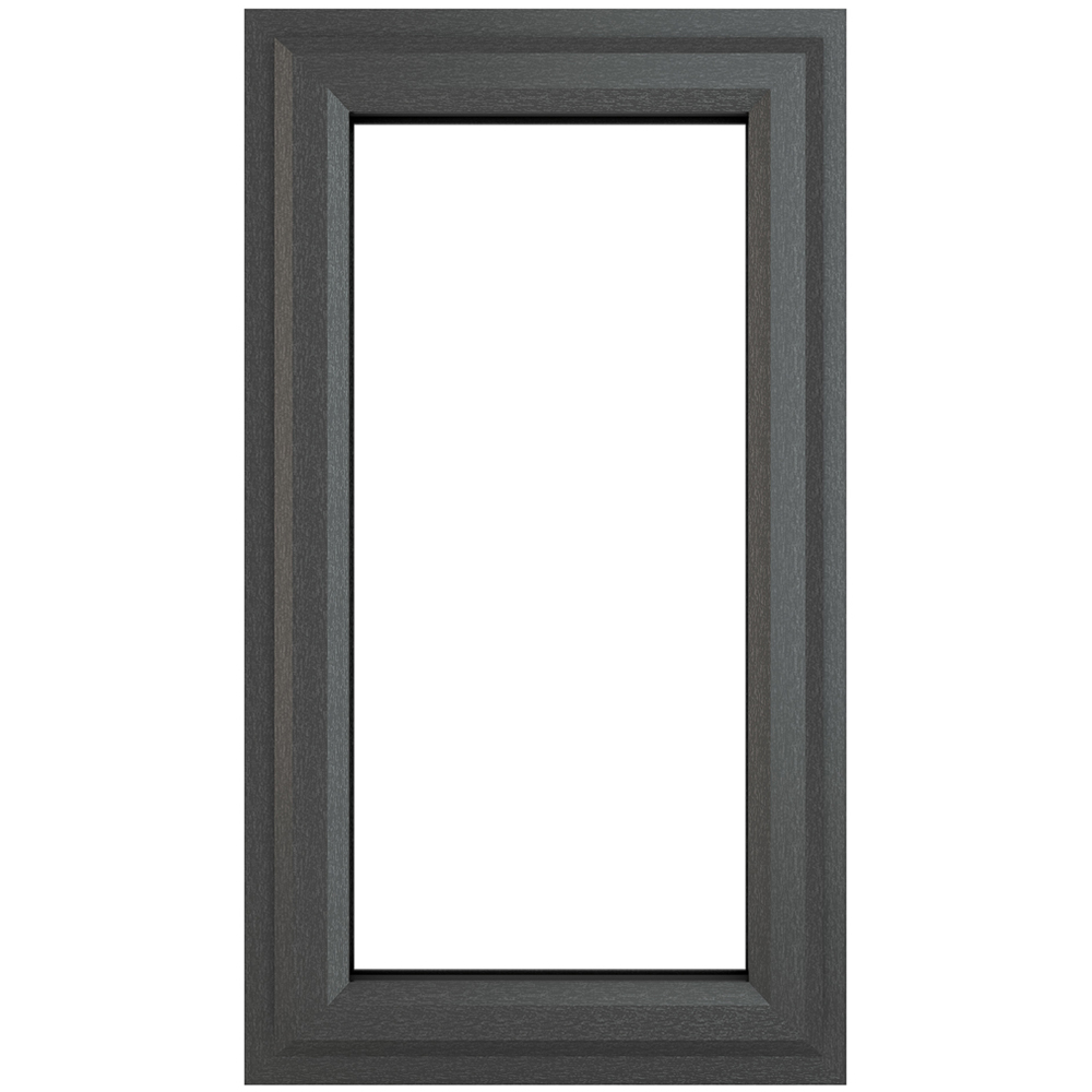 Crystal uPVC Double Glazed Window Top Hung Opener Grey White Clear Glass 610x1040mm Image 1