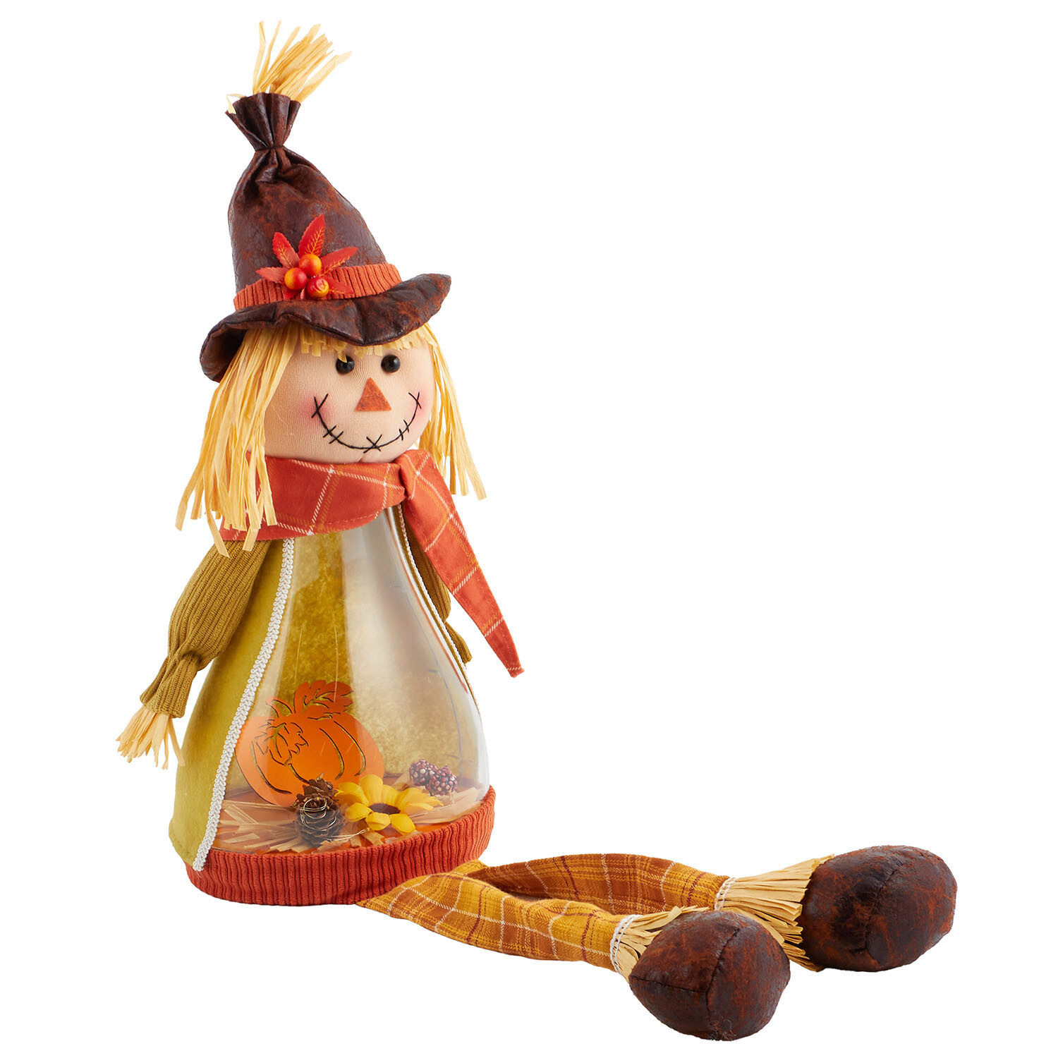 Autumnal Sitting LED Scene Scarecrow Multicolour Image 2