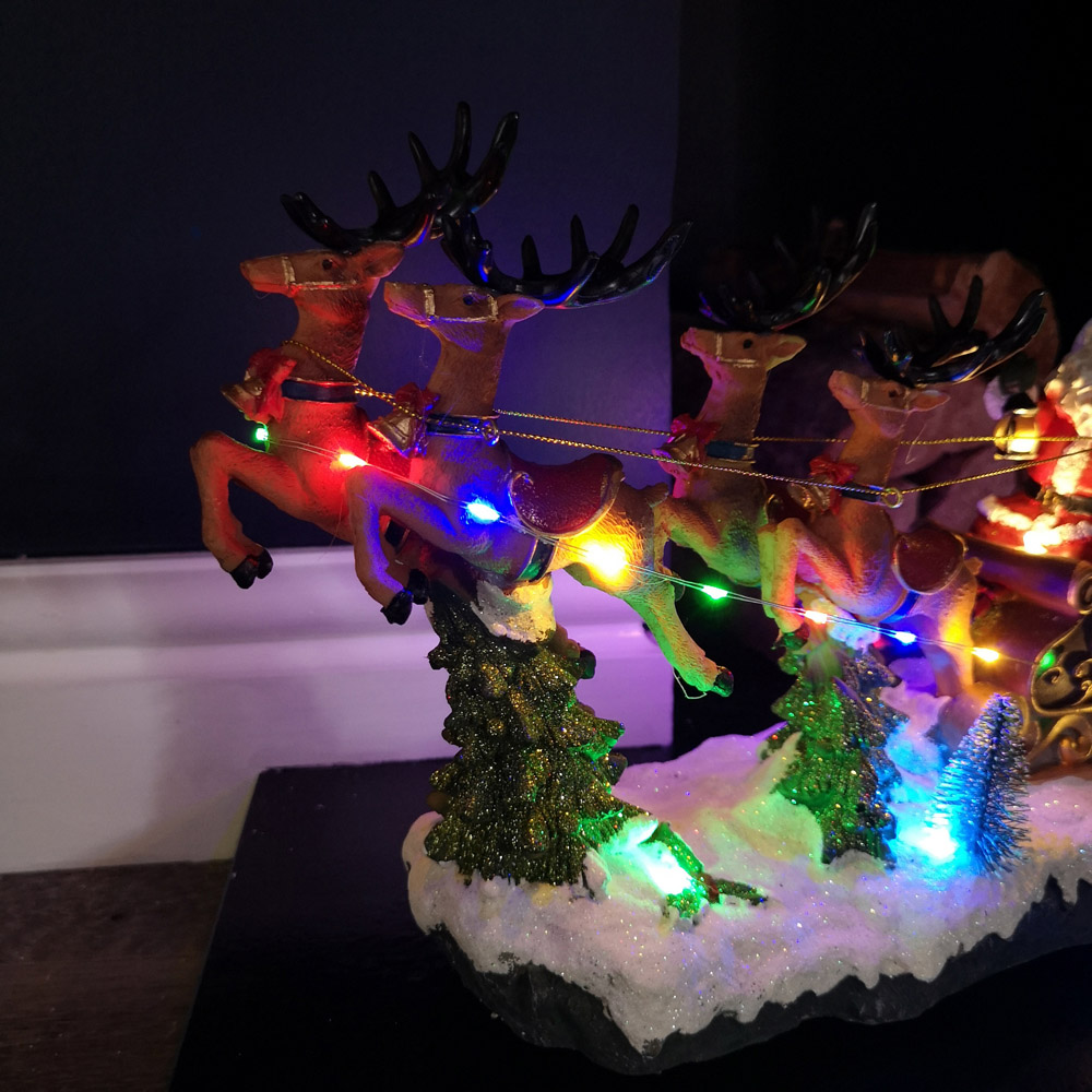 Samuel Alexander Santa Riding Sleigh Musical LED Christmas Decoration 35cm Image 4