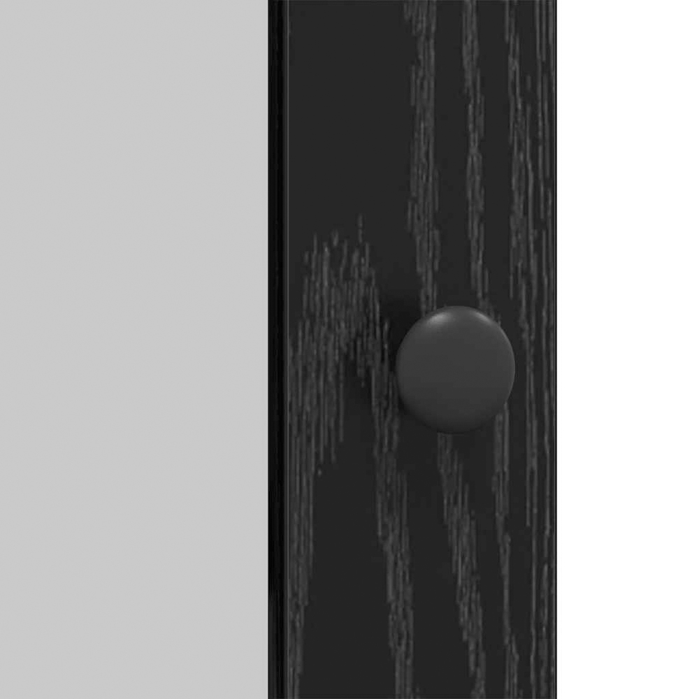 vidaXL 2 Glass Door 3 Shelf Black Oak Sideboard Image 8