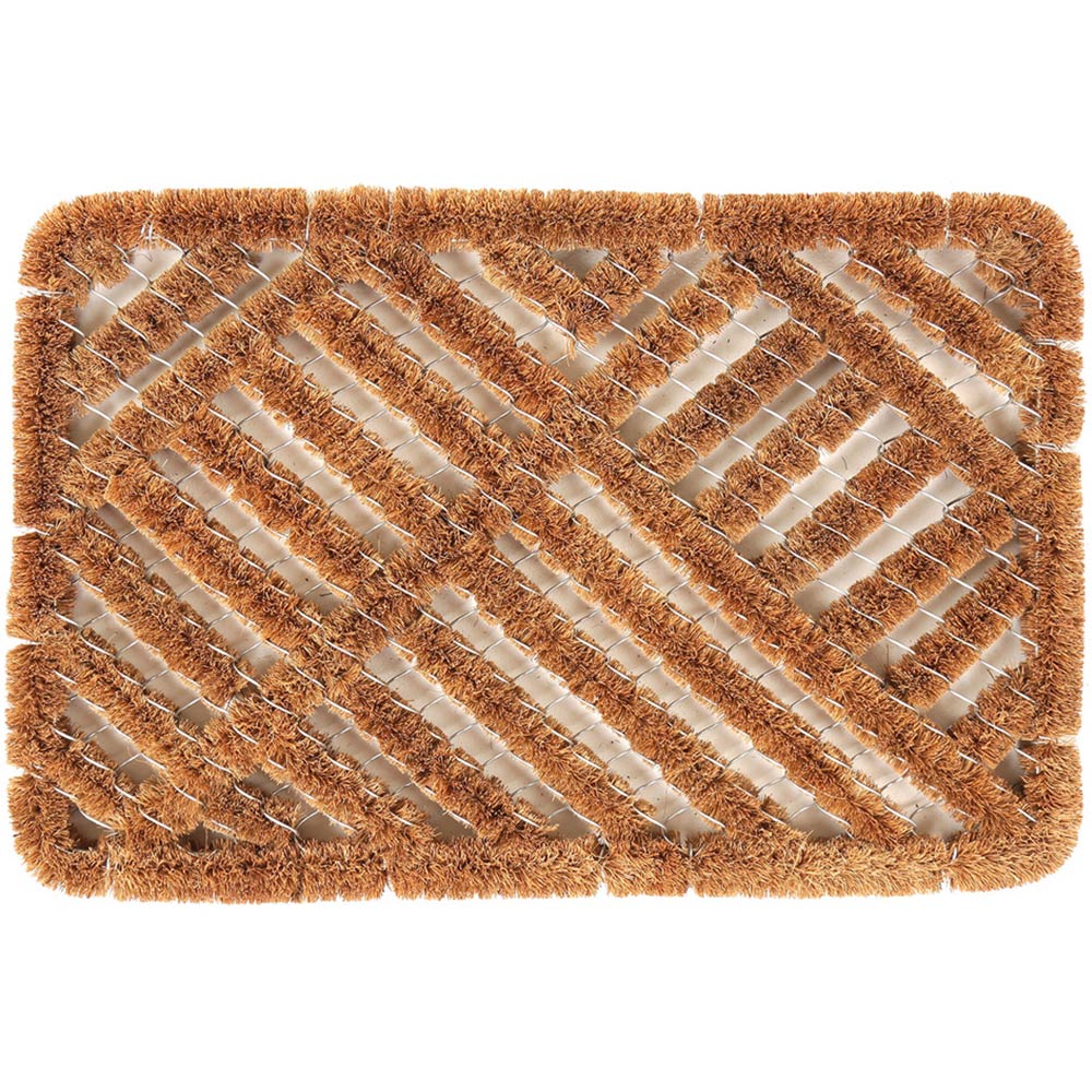 Charles Bentley Wood Boot Scraper Twist Door Mat 23 inch Wilko