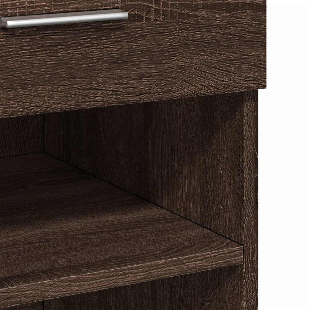 vidaXL 2 Drawer 6 Shelf Brown Oak Sideboard Image 8