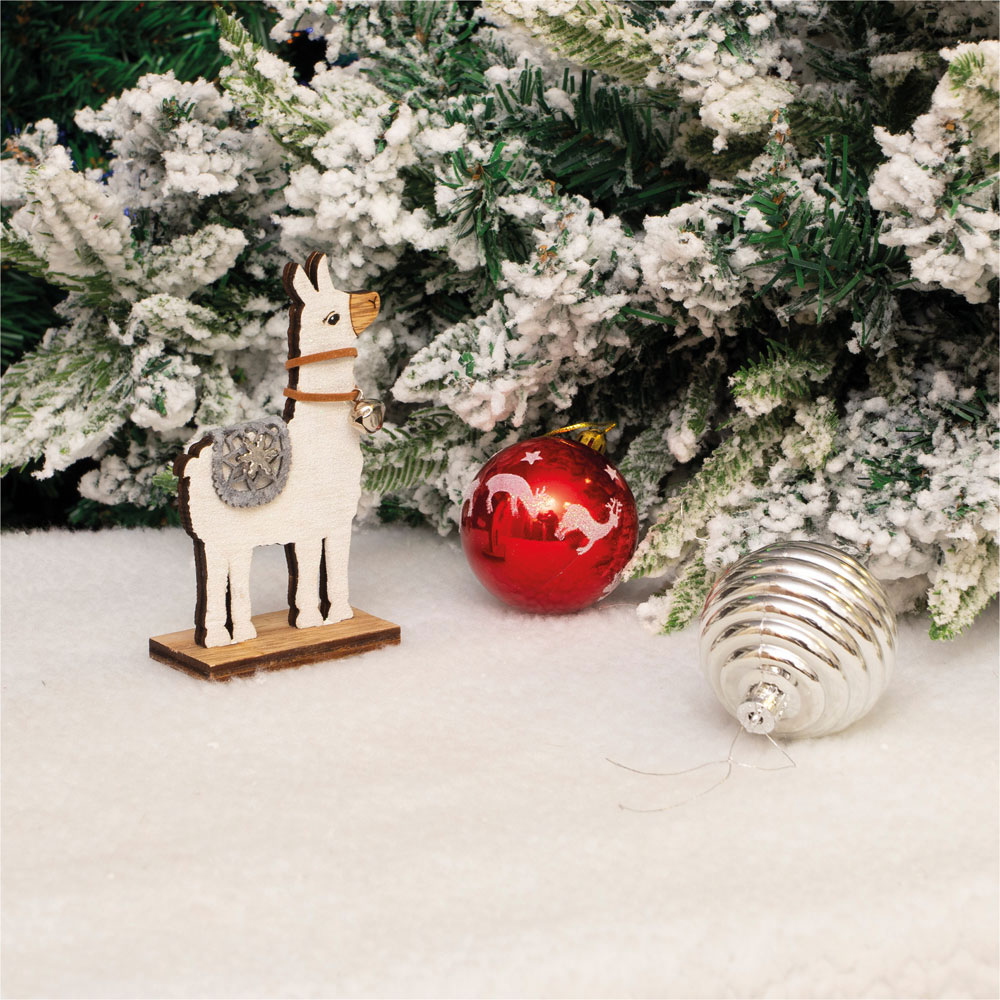 St Helens White Standing Wooden Alpaca Ornament Image 5
