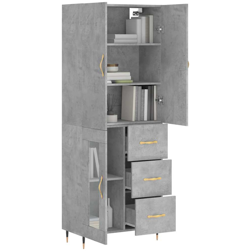 vidaXL 3 Door 3 Drawer Concrete Grey Highboard Image 3