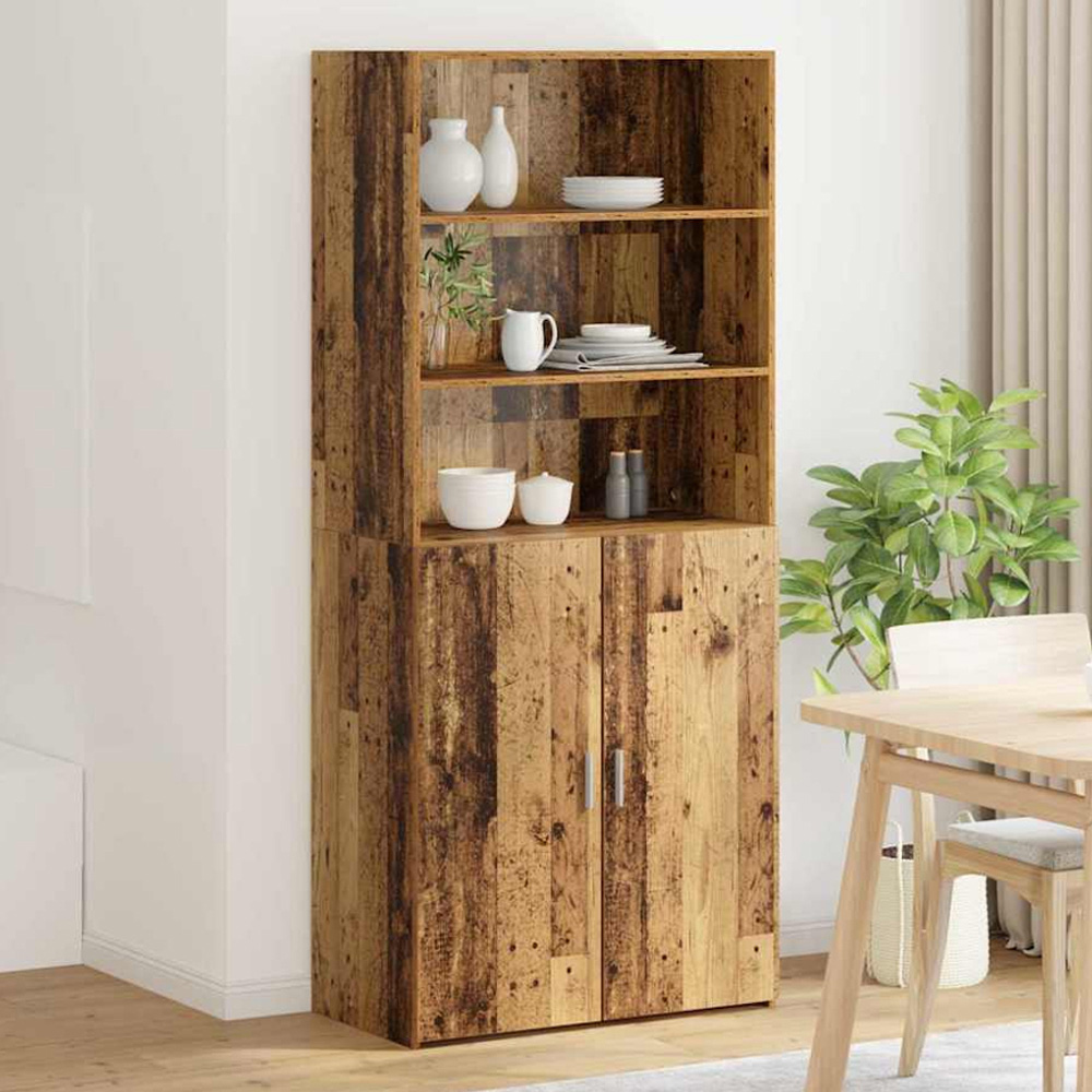 vidaXL 2 Door 3 Shelf Old Wood Sideboard Image 1