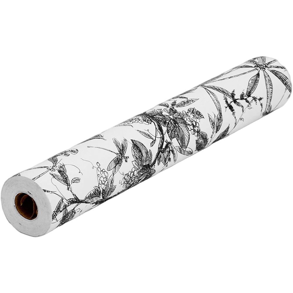 Living and Home Floral Pattern White and Black Peel and Stick Wallpaper Image 3