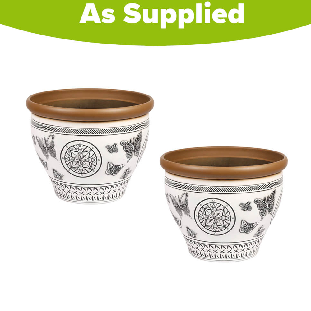 YouGarden Papilio White Planter 30cm 2 Pack Image 4
