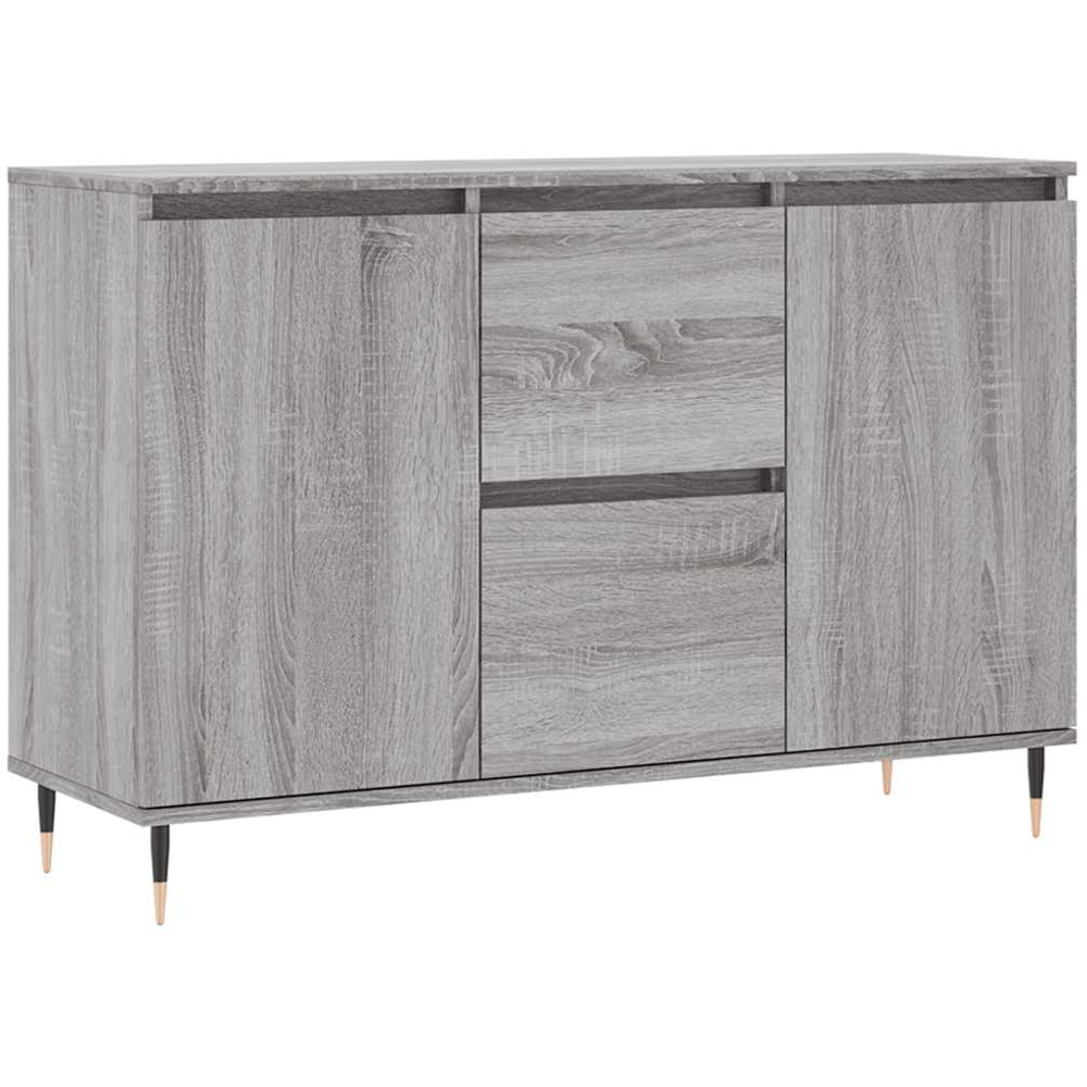 vidaXL 2 Door 2 Drawer Grey Sonoma Sideboard Image 2